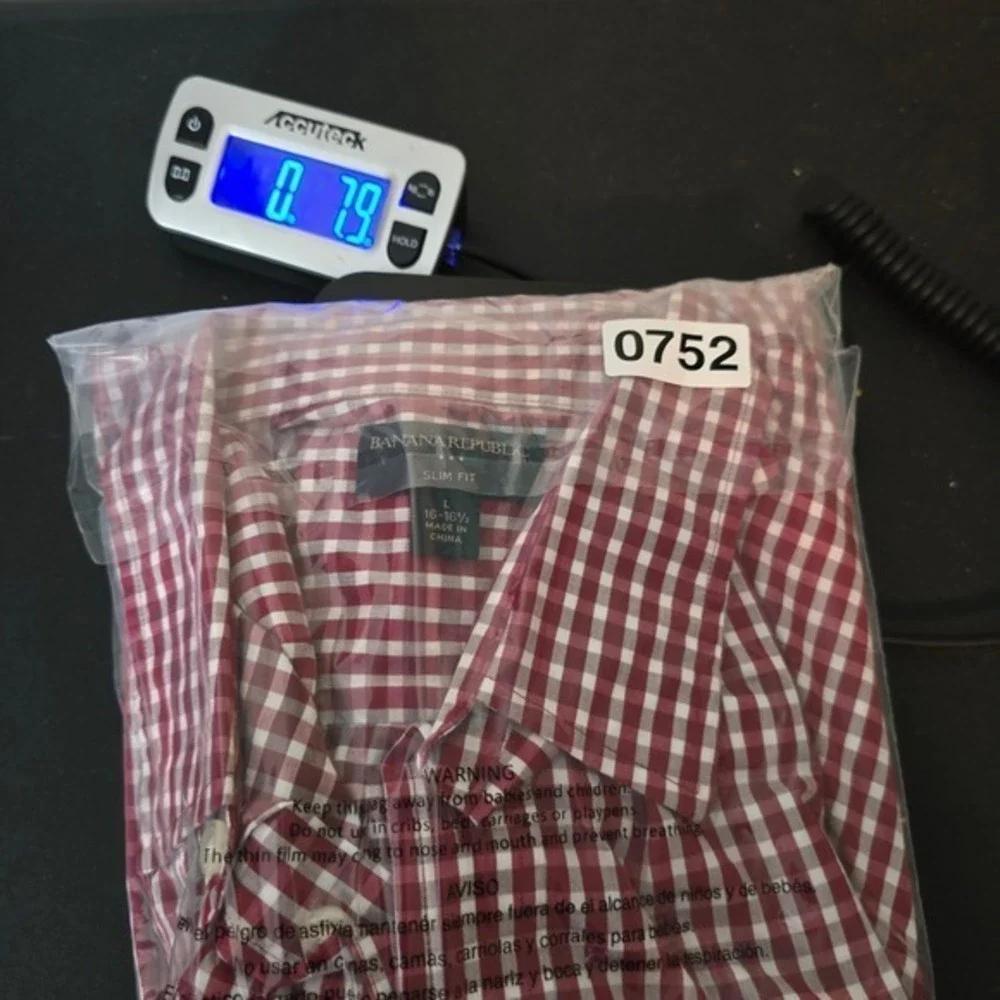 Banana Republic Slim Fit Button Down Shirt Gingham Check Long‎ Sleeve L